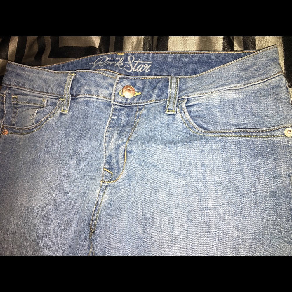 2 pairs of pants, jean and black